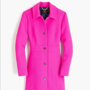 JCrew Double Cloth Lady Day Coat, Size 6, Fuschia